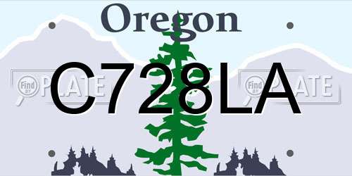 C728LA Oregon License Plate