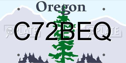 C72BEQ Oregon License Plate