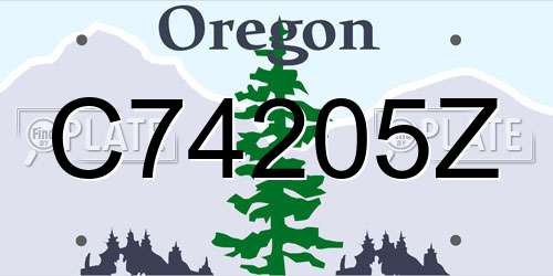 C74205Z Oregon License Plate