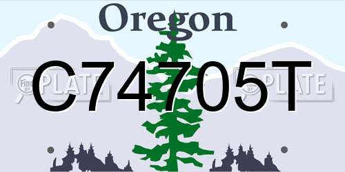 C74705T Oregon License Plate