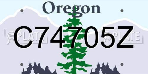 C74705Z Oregon License Plate