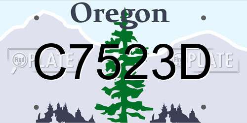 C7523D Oregon License Plate