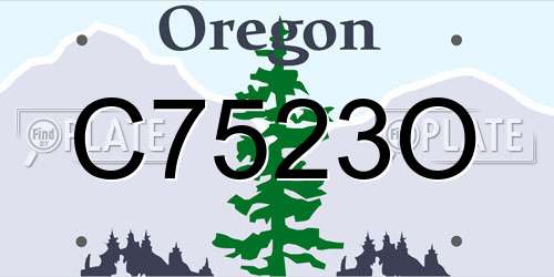 C7523O Oregon License Plate