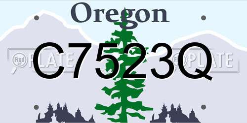 C7523Q Oregon License Plate