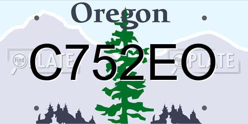 C752EO Oregon License Plate