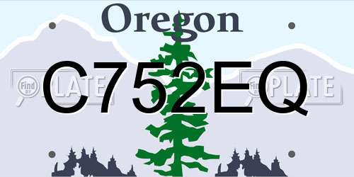C752EQ Oregon License Plate