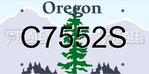 C7552S Oregon License Plate