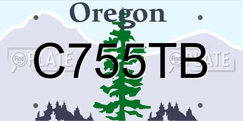 C755TB Oregon License Plate