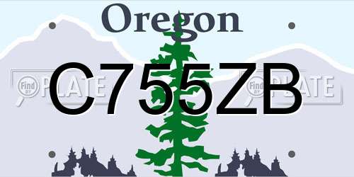 C755ZB Oregon License Plate
