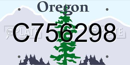 C756298 Oregon License Plate