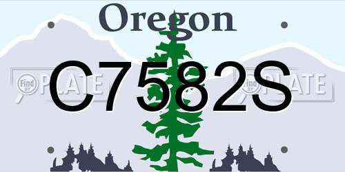 C7582S Oregon License Plate