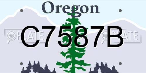 C7587B Oregon License Plate
