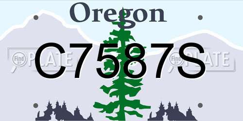 C7587S Oregon License Plate