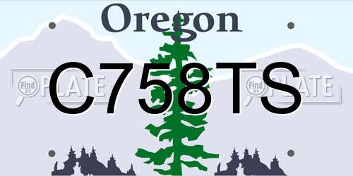 C758TS Oregon License Plate