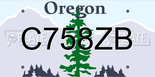 C758ZB Oregon License Plate
