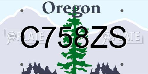 C758ZS Oregon License Plate