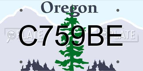 C759BE Oregon License Plate