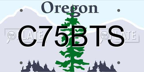 C75BTS Oregon License Plate