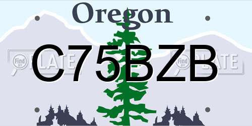 C75BZB Oregon License Plate