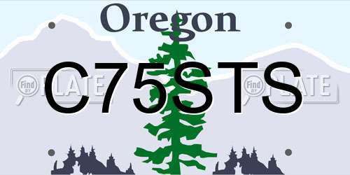 C75STS Oregon License Plate