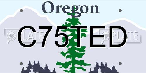 C75TED Oregon License Plate