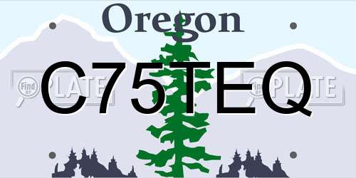 C75TEQ Oregon License Plate