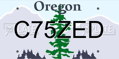 C75ZED Oregon License Plate