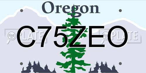 C75ZEO Oregon License Plate