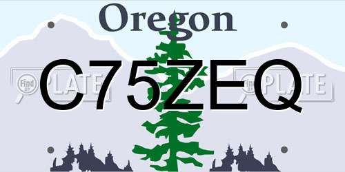 C75ZEQ Oregon License Plate