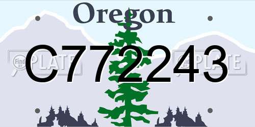 C772243 Oregon License Plate