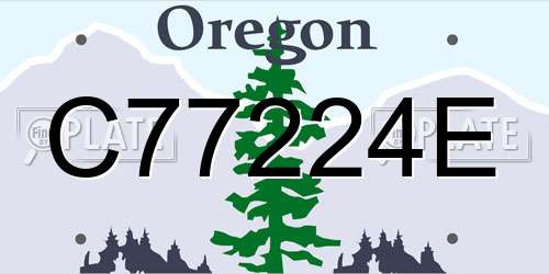 C77224E Oregon License Plate