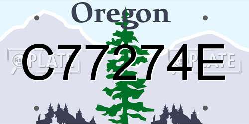 C77274E Oregon License Plate