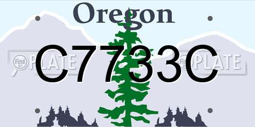 C7733C Oregon License Plate