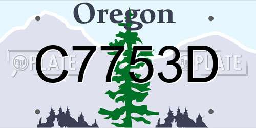 C7753D Oregon License Plate