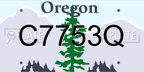 C7753Q Oregon License Plate