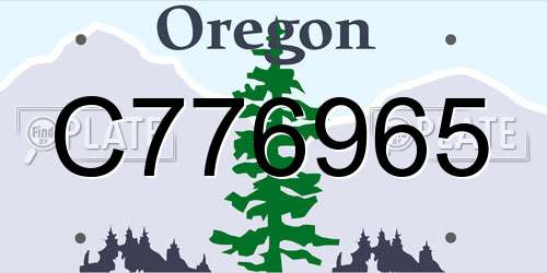 C776965 Oregon License Plate