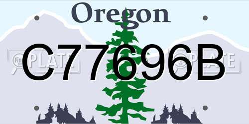 C77696B Oregon License Plate