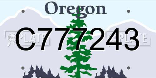 C777243 Oregon License Plate