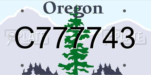 C777743 Oregon License Plate