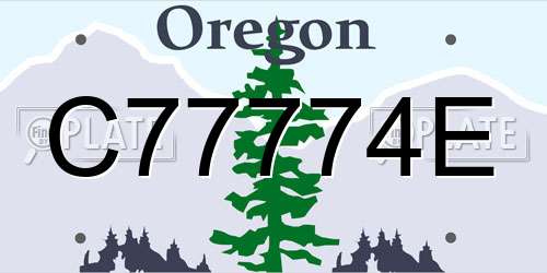 C77774E Oregon License Plate