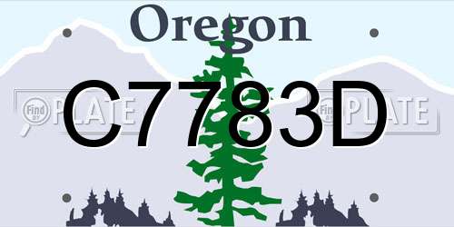 C7783D Oregon License Plate