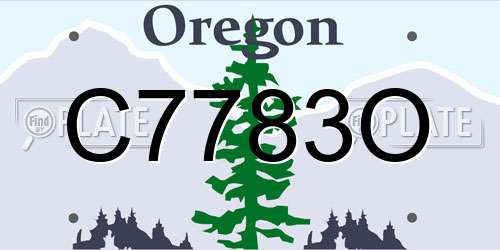 C7783O Oregon License Plate