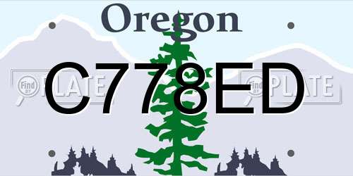 C778ED Oregon License Plate