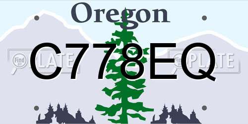 C778EQ Oregon License Plate