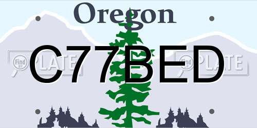 C77BED Oregon License Plate