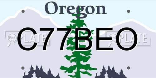 C77BEO Oregon License Plate