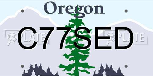 C77SED Oregon License Plate