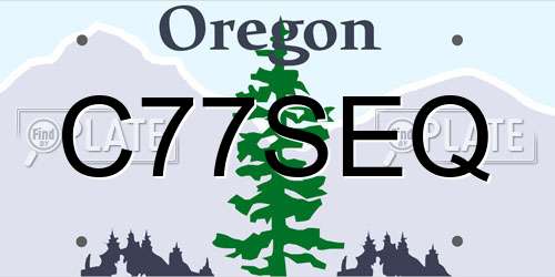 C77SEQ Oregon License Plate