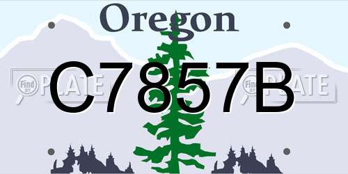 C7857B Oregon License Plate