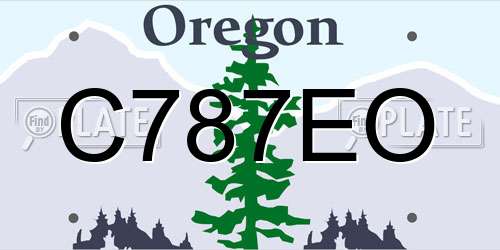 C787EO Oregon License Plate